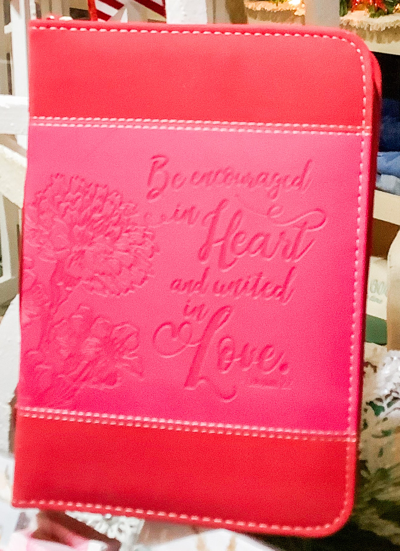 Pink and Red Bible Covering w/ strap XL
