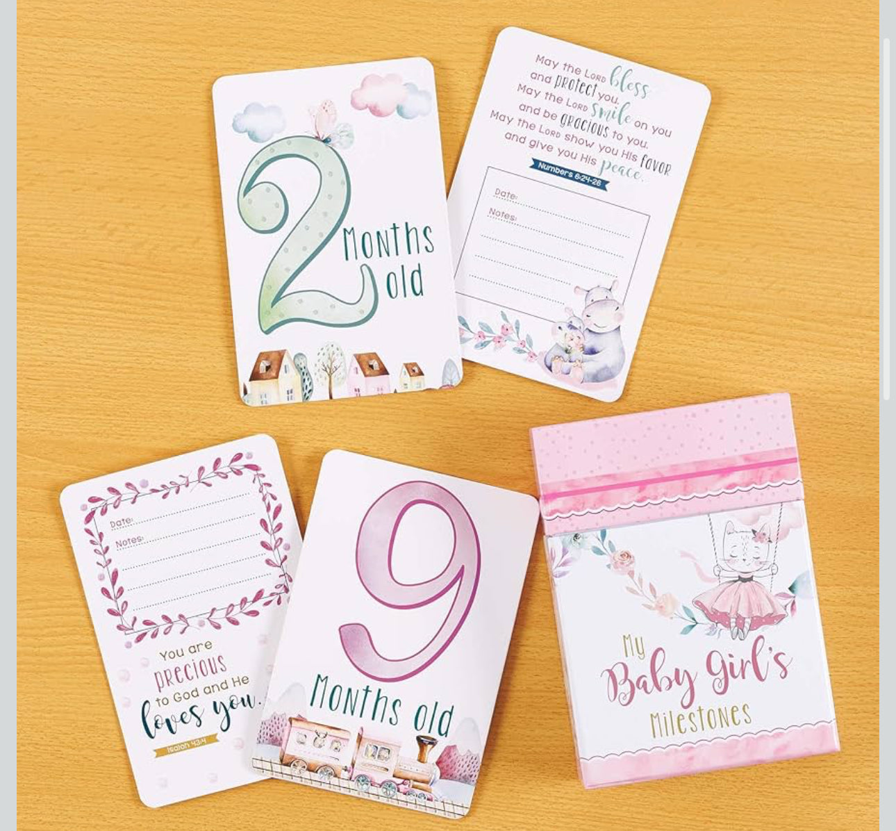 Baby Girl Milestone Crds