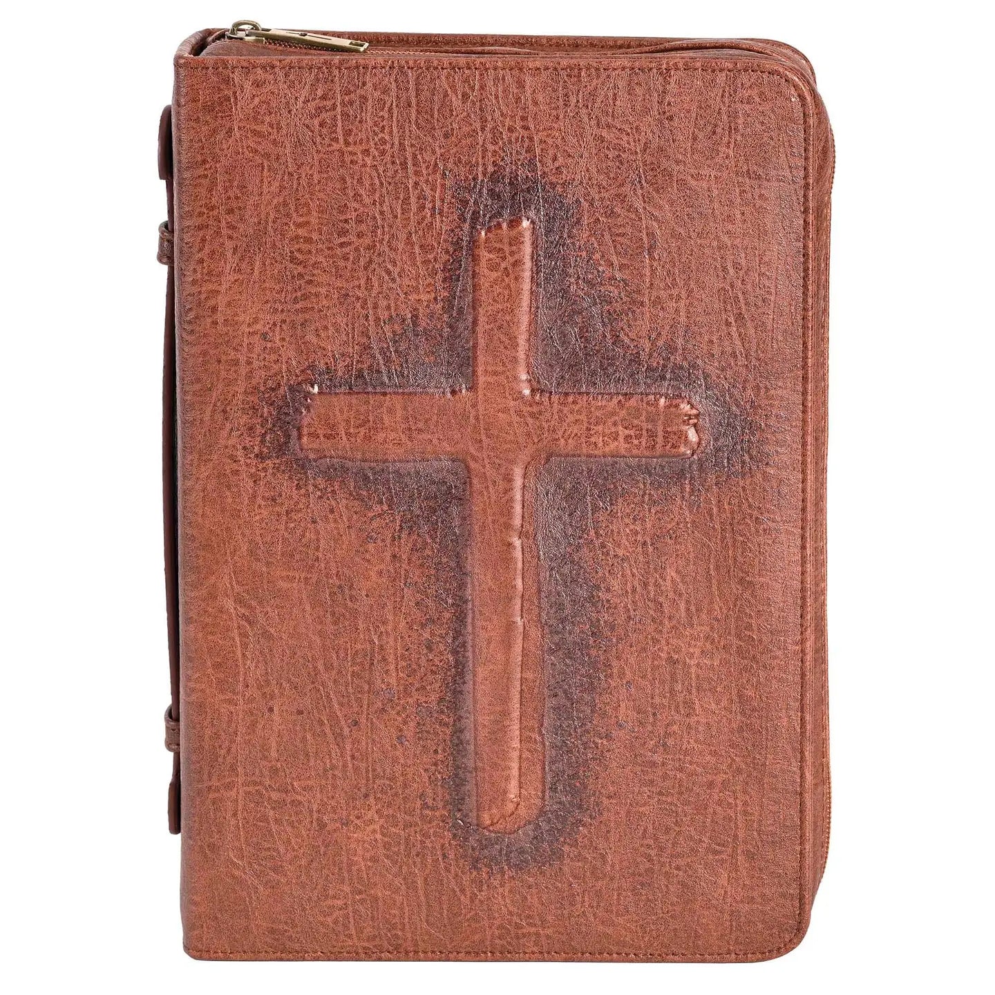 Black and Brown Large Bible Cover With Cross
