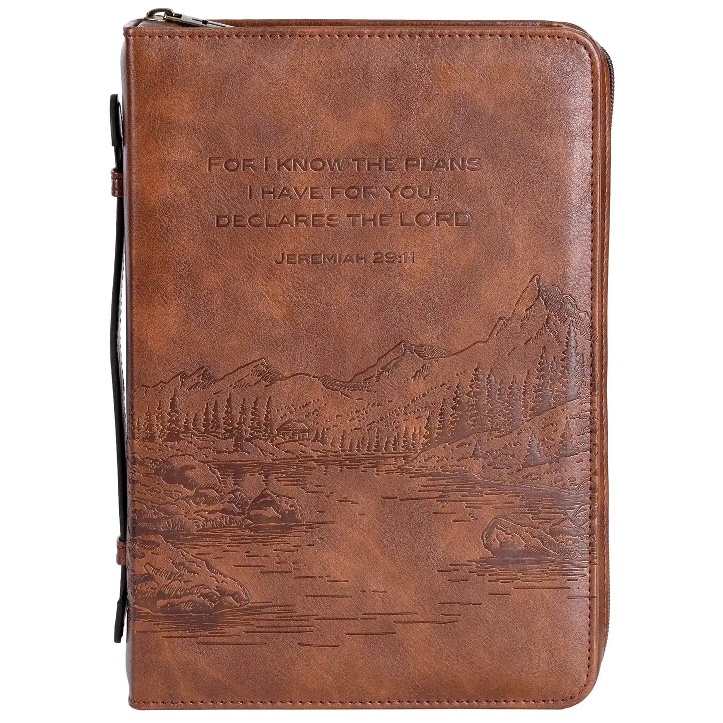 Brown Leather Bible Cover  (L)