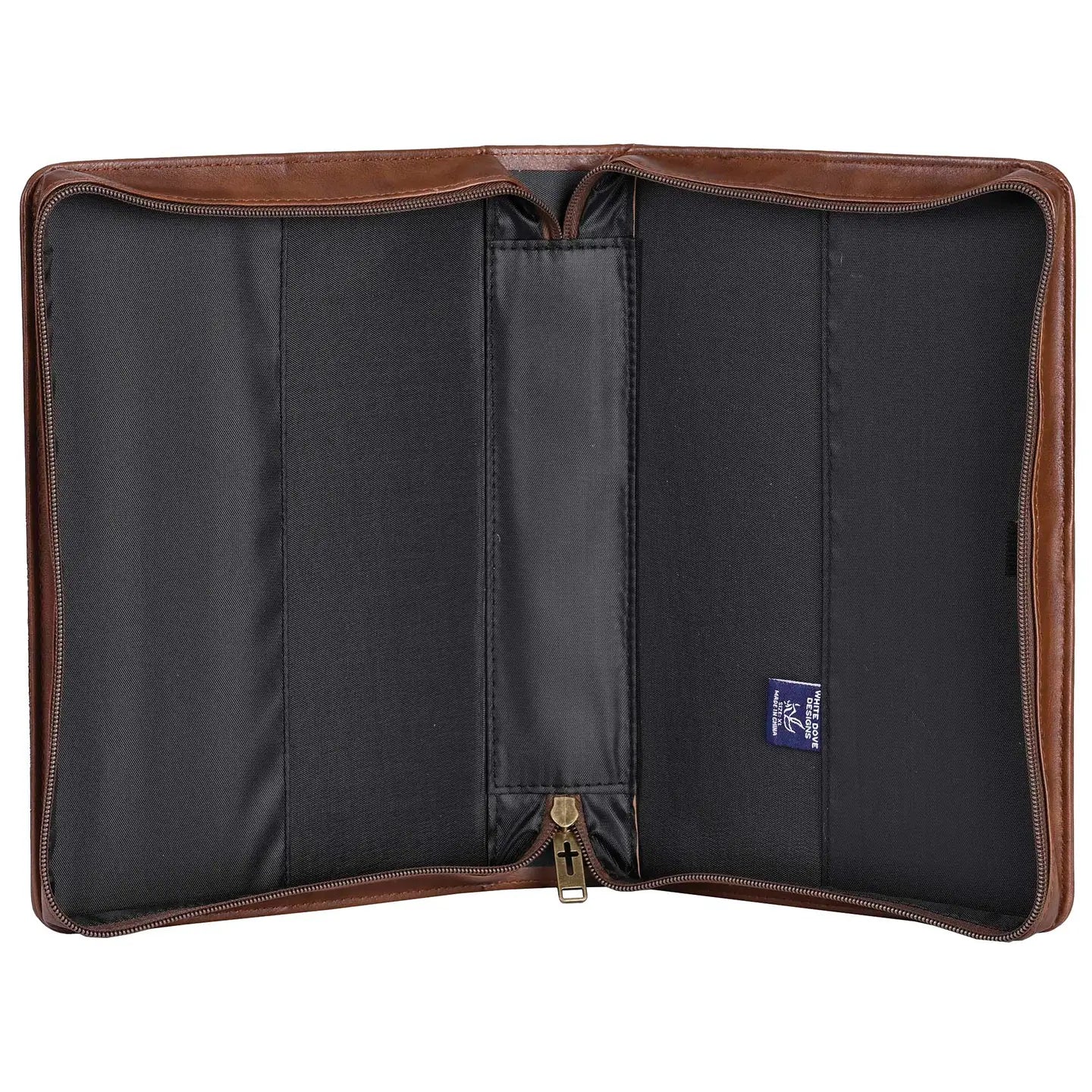 Black and Brown Large Bible Cover With Cross