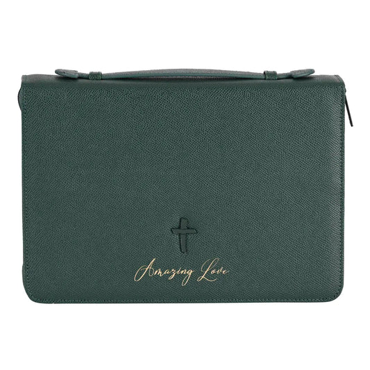 Green Leather Bible Cover XL