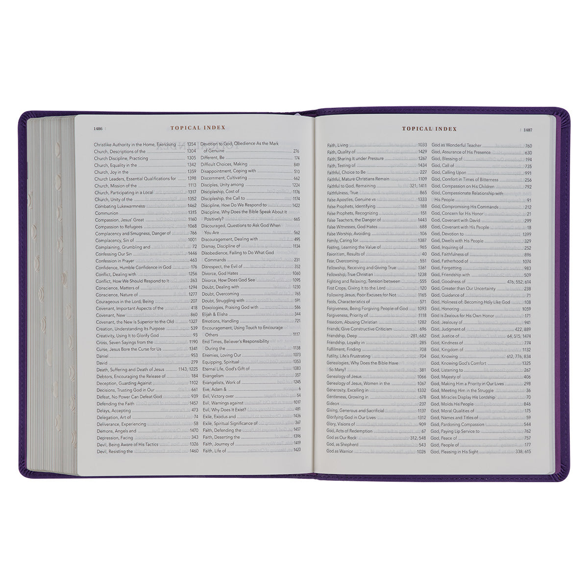 Purple Faux Leather Spiritual Growth Bible